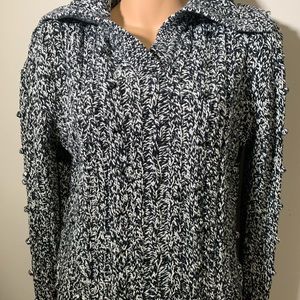 Liz Claiborne Dark navy blue and white sweater